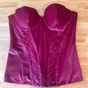 Fenty Savage Velvet Corset Adjustable Lace-up Back